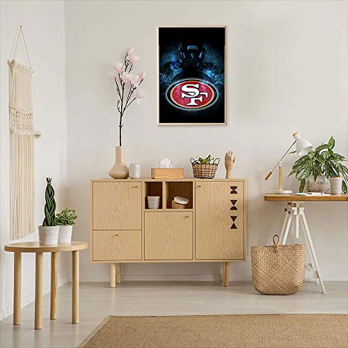 Elliot Dorothy San Francisco 49ers Modern Artwork Hand Painted Picture on Canvas for Office 18"x24", Unframed/Frameable