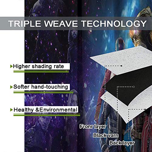 Elliot Dorothy Vengadores Superhéroe Iron Man Capitán América Hulk cortinas de reducción de ruido con ojales, cortinas opacas aislantes térmicos para decoración de aislamiento térmico W63 x L63