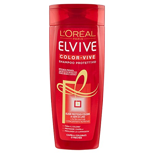 Elvive - Champú protector Color-Vive, elixir fijador de color, filtros UVA/UVB, concentrado nutritivo, para cabellos teñidos o medios, 250 ml