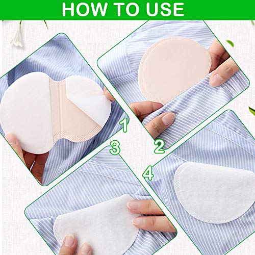 EMAGEREN Almohadillas Sudor, 60 piezas Almohadillas Absorbentes Axilas Desechables, Súper Absorbente, No Visibles, Suave para Absorción Sudor y Reducir Olor, Pegar en Camisetas, Camisas, Faldas