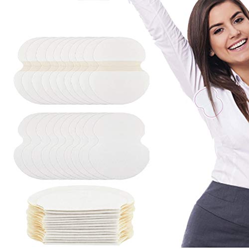 EMAGEREN Almohadillas Sudor, 60 piezas Almohadillas Absorbentes Axilas Desechables, Súper Absorbente, No Visibles, Suave para Absorción Sudor y Reducir Olor, Pegar en Camisetas, Camisas, Faldas