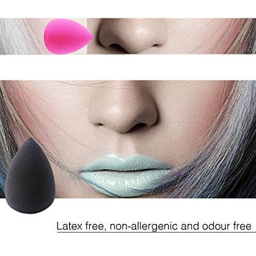 EmaxDesign Set de 3 esponjas para aplicar maquillaje, corrector, polvo, crema y colorete, sin látex, hipoalergénicas e inodoras