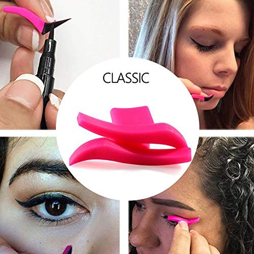 Emilyisky Plantilla de delineador de Ojos Modelos de Plantillas Maquillaje Profesional ala Gatito Gran tamaño Ojo de Gato Ojo Sellos de delineador clásico Rosado