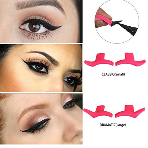 Emilyisky Plantilla delineador de Ojos Modelos de Plantillas Maquillaje Profesional ala Gatito Gran tamaño Ojo de Gato ala Eyeliner Sellos Rosa Moda