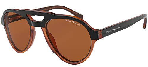 Emporio Armani 0EA4128 Gafas de sol, Top Matte Black On Yellow Tort, 54 para Hombre