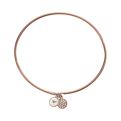 Emporio Armani Pulsera de Mujer con Acero Inoxidable, circonita Redonda