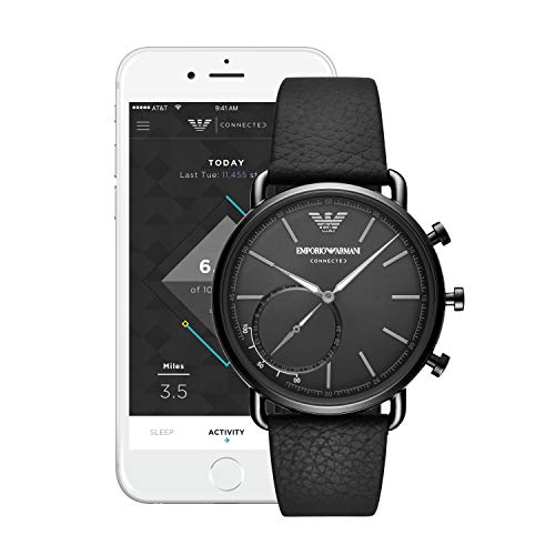 Emporio Armani Smartwatch Híbrido para Hombre de Connected con Correa en Piel ART3030