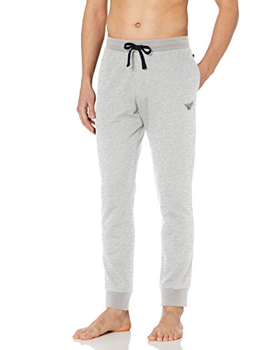 Emporio Armani Underwear Men's Knit Trousers Pantalones de Deporte, Gris (Grigio Melange 00048), W42/L35 (Talla del Fabricante: Large) para Hombre