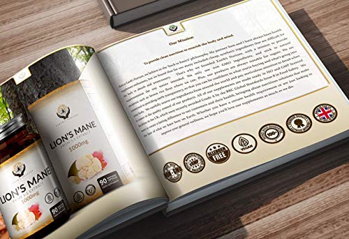 EN Melena de Leon 1000mg por Porcion | 90 Capsulas Veganas de Alta Potencia | Lions Mane Nootropicos | Sin OGM, Gluten, Lacteos o Alergenos