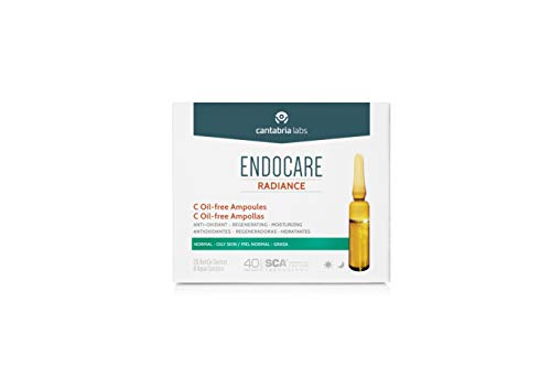 Endocare Radiance C Oil-free - Ampollas Faciales Antiedad, Regeneradoras y Antioxidantes de Alta Tolerabilidad, para Pieles Normales y Grasas, 30 Unidades