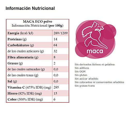 Energy Feelings Maca Andina Ecológica - 1 Kg | Adaptógena | Nutrición Deportiva | Aminoácidos