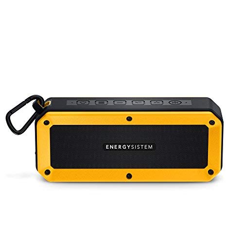 Energy Sistem Outdoor Box Bike Altavoz Bluetooth (Bluetooth, Manos Libres, 10 W, microSD, Radio FM, Entrada de Audio, Resistente a Agua y Golpes, Linterna, Accesorios)- Amarillo