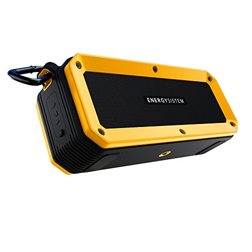 Energy Sistem Outdoor Box Bike Altavoz Bluetooth (Bluetooth, Manos Libres, 10 W, microSD, Radio FM, Entrada de Audio, Resistente a Agua y Golpes, Linterna, Accesorios)- Amarillo