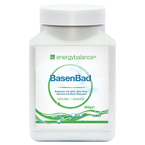 EnergyBalance BasenBad Bathsalt 400g - Con Q10, Aloe Vera, Spirulina & Pink Mayo Salt - Recomendado para la sobreacidez, debilidad y fatiga diaria - Calidad de marca desde Suiza