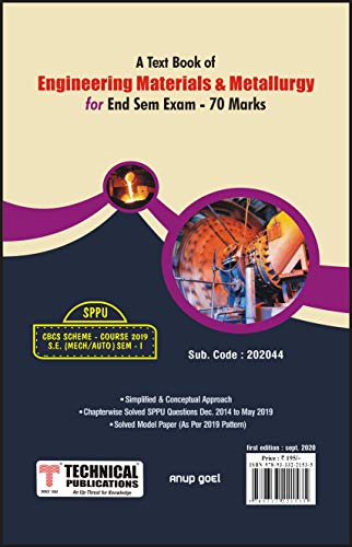 Engineering Materials & Metallurgy for SPPU 19 Course (SE - I - Mech./Auto. - 202044) for END SEM EXAM – 2020 Edition (English Edition)