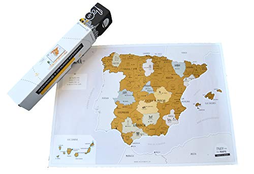 Enjoy Maps Discover Mapa Diseñada con Tinta Rascable, Papel estucado, Multicolor, 65 x 45 cm