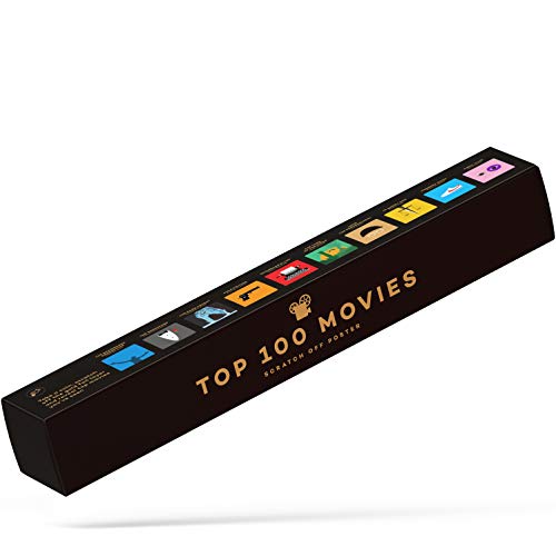 Enno Vatti 100 Movies Scratch Off Bucket List Poster - Póster de rascar de Las 100 Mejores películas Lista de Las Mejores películas de Todos los años (42 x 59,4 cm)