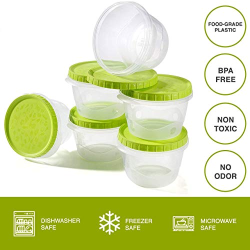 Envases comida tapers hermetico potes congelar sopa bebé recipiente para almacenar alimentos tapa conserva cajas plastico - 0,5L - Juego de 6 cuencos