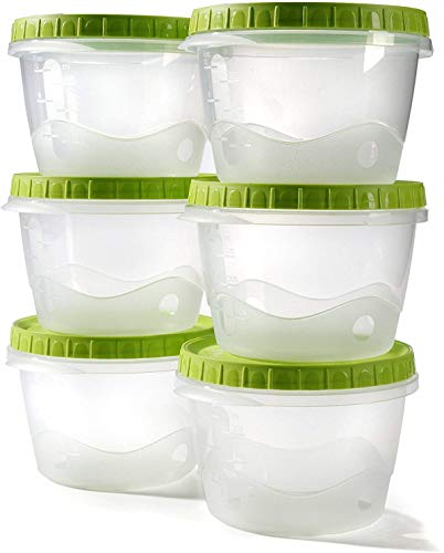 Envases comida tapers hermetico potes congelar sopa bebé recipiente para almacenar alimentos tapa conserva cajas plastico - 0,5L - Juego de 6 cuencos
