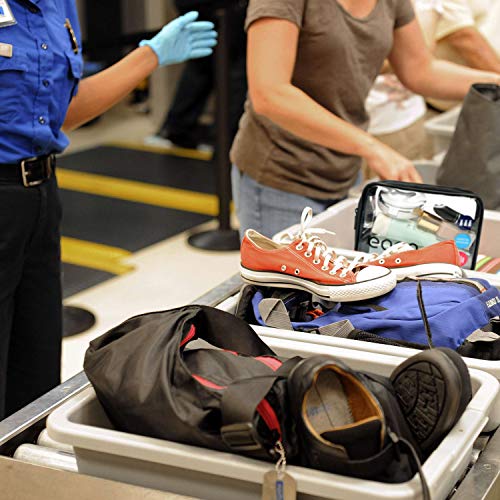 Eono by Amazon - Bolsas de Aseo Transparente Neceser Avion Unisexo Neceseres de Viaje Bolsa de Cosmético Neceser PVC Impermeable Organizador de Viaje, Púrpura, 2 Pcs