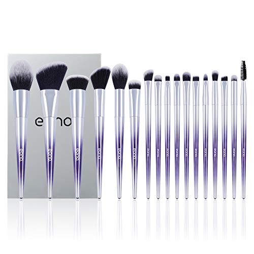 Eono by Amazon - Brochas de Maquillaje Set 17 Unids Púrpura Color Profesional Base de Cara Sombra de Ojos Delineador de ojos Resaltador Kits de pinceles de maquillaje