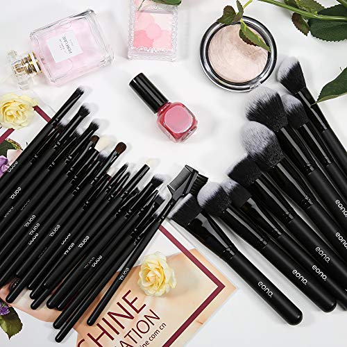 Eono by Amazon - Brochas de Maquillaje Set 27 Piezas Profesional, Premium Pinceles de Maquillaje Set Brochas Maquillaje para Cosmética Facial y Ocular, Ojos, Cejas, Base de Maquillaje, Polvos, Crema