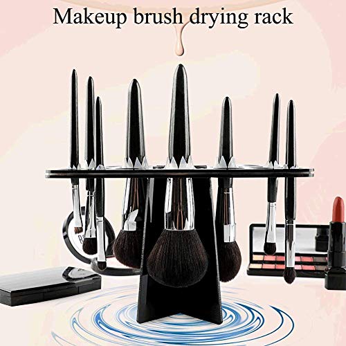 EONO Essential Soporte de Maquillaje y Cosméticos, para Borchas y Cepillo, 28 Agujeros Organizador Sacador Plegable de Maquillaje, Negro