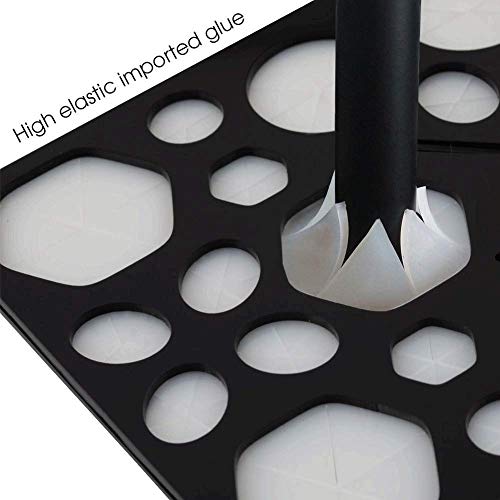 EONO Essential Soporte de Maquillaje y Cosméticos, para Borchas y Cepillo, 28 Agujeros Organizador Sacador Plegable de Maquillaje, Negro