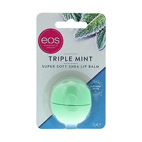 EOS Flavor Triple Mint Lip Bálsamo Hidratante Labial con Sabor Menta Fresco para Labios Suave con Manteca de karité Natural 7g