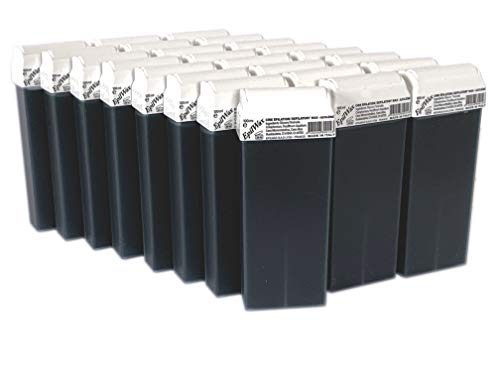 Epilwax S.A.S. – Juego de 24 roll-on de cera épilatoire desechable potasio & azuléne, con ruedas gran modelo para piernas, aisselles, y el cuerpo, 250 bandas y 1 bote de aceite Après Depilación.