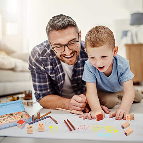 EQLEF® 15 PCS madera de la historieta de bricolaje Comentarios sello profesor fomentan un sello