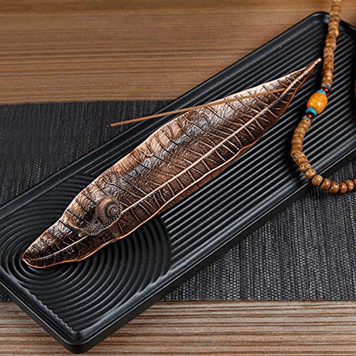 EQLEF Quemador de Incienso Ash Catcher, Quemador de Incienso Largo Natural del Mundo con Accesorios de decoración para el hogar con Soporte de Incienso de Caracol (Cobre Rojo)