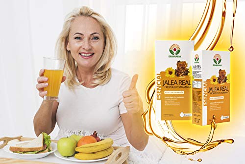 ERVANARIA Jalea Real con Propóleo y vitamina C, 30 Viales, alta concentración, reduce el cansancio y la fatiga, refuerza el sistema inmunológico, potencia tu mente, mejora tu memoria, aporta energía