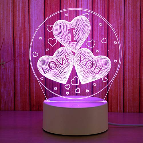 Escritorio Decoración del dormitorio Lámpara de ilusión Anime Luz nocturna de noche Lámpara de mesa Lámpara de cabecera Dormitorio Complemento Regalo de cumpleaños para novia Tres colores, gramo