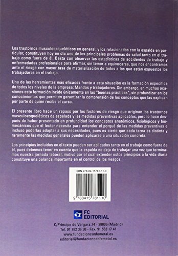 Escuela de espalda: Guía para la prevención de trastornos musculo esqueléticos (Prevencion Riesgos Laborales)