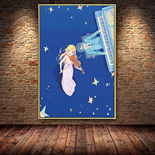 escuela de útiles escolares Halloween-Arte de anime japonés pintura al óleo lienzo carteles e impresiones Cuadros para sala de estar familiar decoración de la habitación de los niños-Sin marco40X60cm