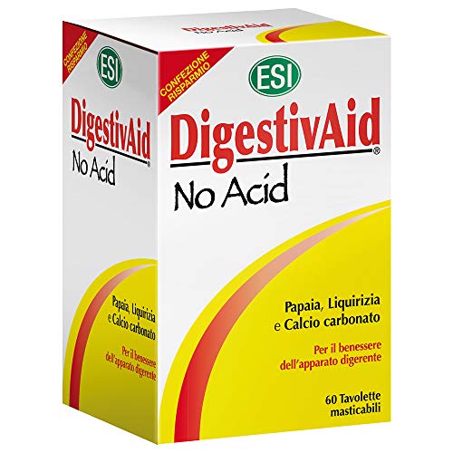 ESI DigestivAid No Acid   Complemento Alimenticio - 60 Tabletas