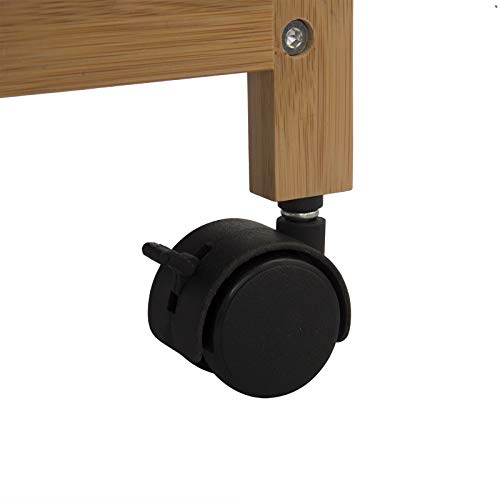 eSituro Carrito de Cocina Madera Estantería para Baño Ducha Librería Bambú 3 Niveles con Ruedas Carro de Almacenamiento Organizador Multifunciona 33 x 30 x 70 cm Gris SBSS0035