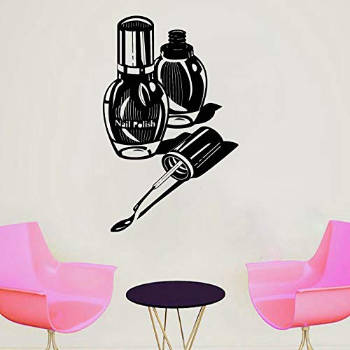 Esmalte de uñas calcomanías de pared puertas y ventanas pegatinas de vinilo salón de belleza tienda de uñas decoración de manicura decoración de interiores papel tapiz artístico