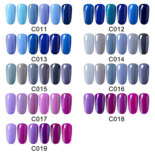 Esmalte de Uñas Semipermanente Uñas de Gel UV LED Kit de Manicura Serie de Color Rojo Vino 6pcs Manicura y Pedicura de Fairyglo-C010