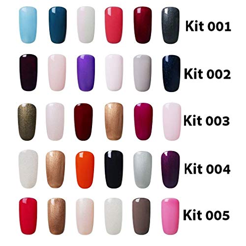 Esmalte de Uñas Semipermanentes Esmalte Shellac UV LED Pintauñas Semipermanente Soak Off Manicura y Pedicura 6 Colores 7ml de Fairyglo - kit001