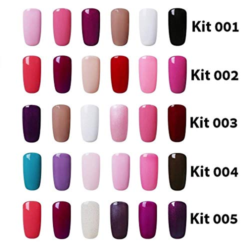 Esmalte de Uñas Semipermanentes Esmalte Shellac UV LED Pintauñas Semipermanente Soak Off Manicura y Pedicura 6 Colores 7ml de Fairyglo - kit001