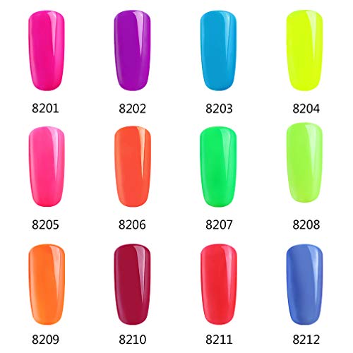 Esmalte de Uñas Semipermanentes Kit de Uñas Color Fluorescente Esmalte de Gel Mnicura Pedicura Nail Art UV LED Soak Off 1pcs 8ml de Beau Gel - 8204