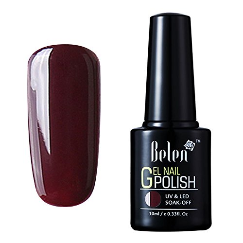 Esmalte Semipermanente de Uñas en Gel UV LED Esmalte de Uñas Soak off Color Rojo Burdeo Manicura 10ml de Belen - 008