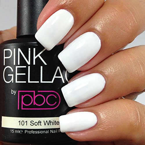 Esmalte Semipermanente Pink Gellac – Número y color 101 Soft White - Esmalte semipermanente UV LED de 15 ml - Gel blanco