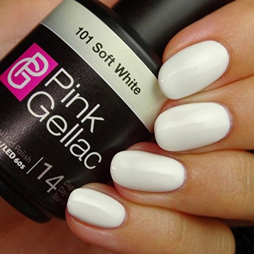 Esmalte Semipermanente Pink Gellac – Número y color 101 Soft White - Esmalte semipermanente UV LED de 15 ml - Gel blanco