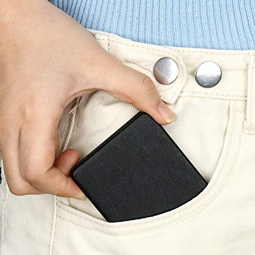 Espejo compacto para hombres, mujeres y niñas, espejos de maquillaje de viaje negro para bolso y bolsillo, espejo portátil de doble cara sin distorsión