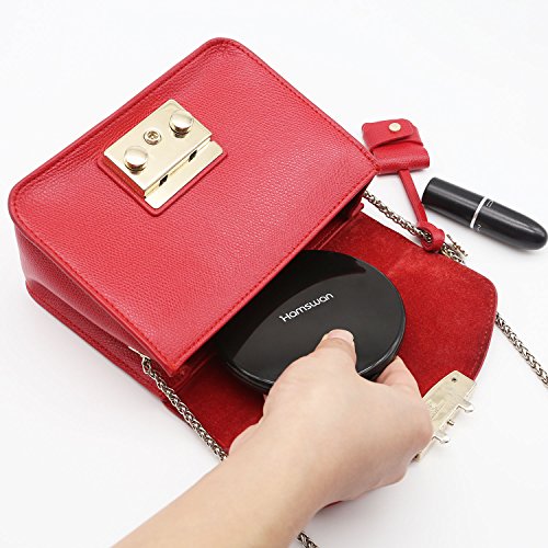 Espejo de Bolsillo, [Regalos Originales] HAMSWAN Espejo Portátil de Maquillaje Con Aumentos 10X, Espejo de Mano, Espejos Dobles de Mano, Espejos Pequeños Mirror Makup para Viaje, Mano, Bolsa y Regalos