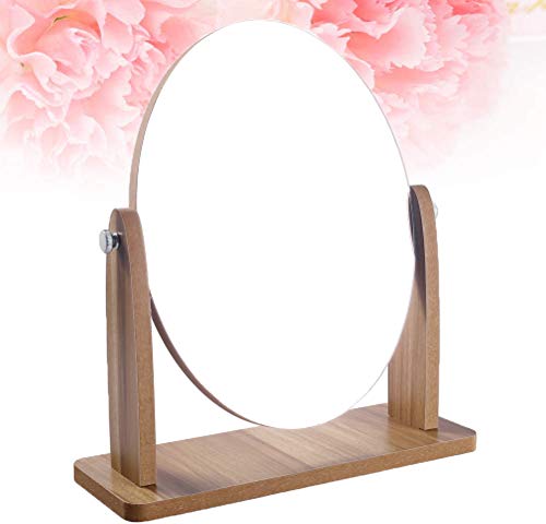 Espejo de tocador de madera espejo de maquillaje de escritorio espejo cosmético HD espejo