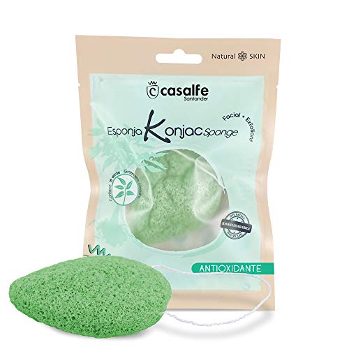 Esponja facial Konjac Té Verde 100% biodegradable - Casalfe